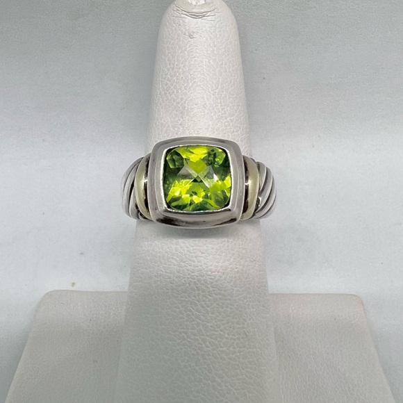 David Yurman Noblesse Peridot Cable Ring With Gold - Picture 2 of 6
